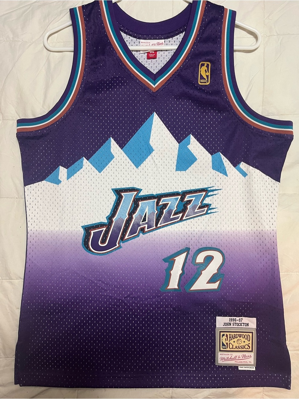 Mitchell & Ness Utah Jazz John Stockton 1992-93 HWC Swingman Jersey